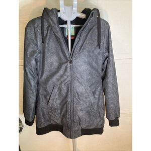 Vintage Fox Racing Jacket Women's M Medium Gray Style 20056 Winter Fall Hooded